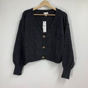 Topshop Charcoal Gray Cardigan Sweater